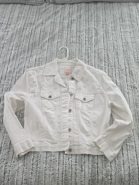 Candie's White Eyelet Denim Jacket